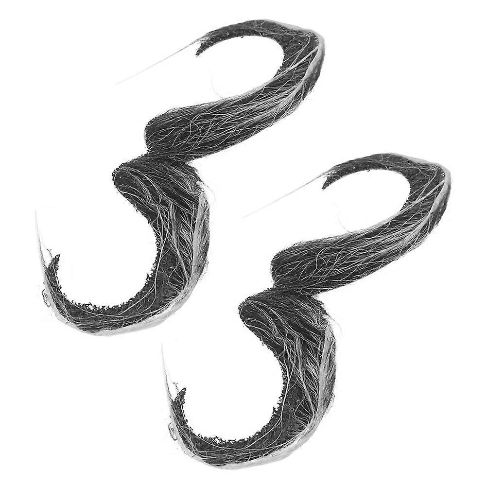 Fake Mustache 2Pcs Realistic Fabric Beard for Decorative Use