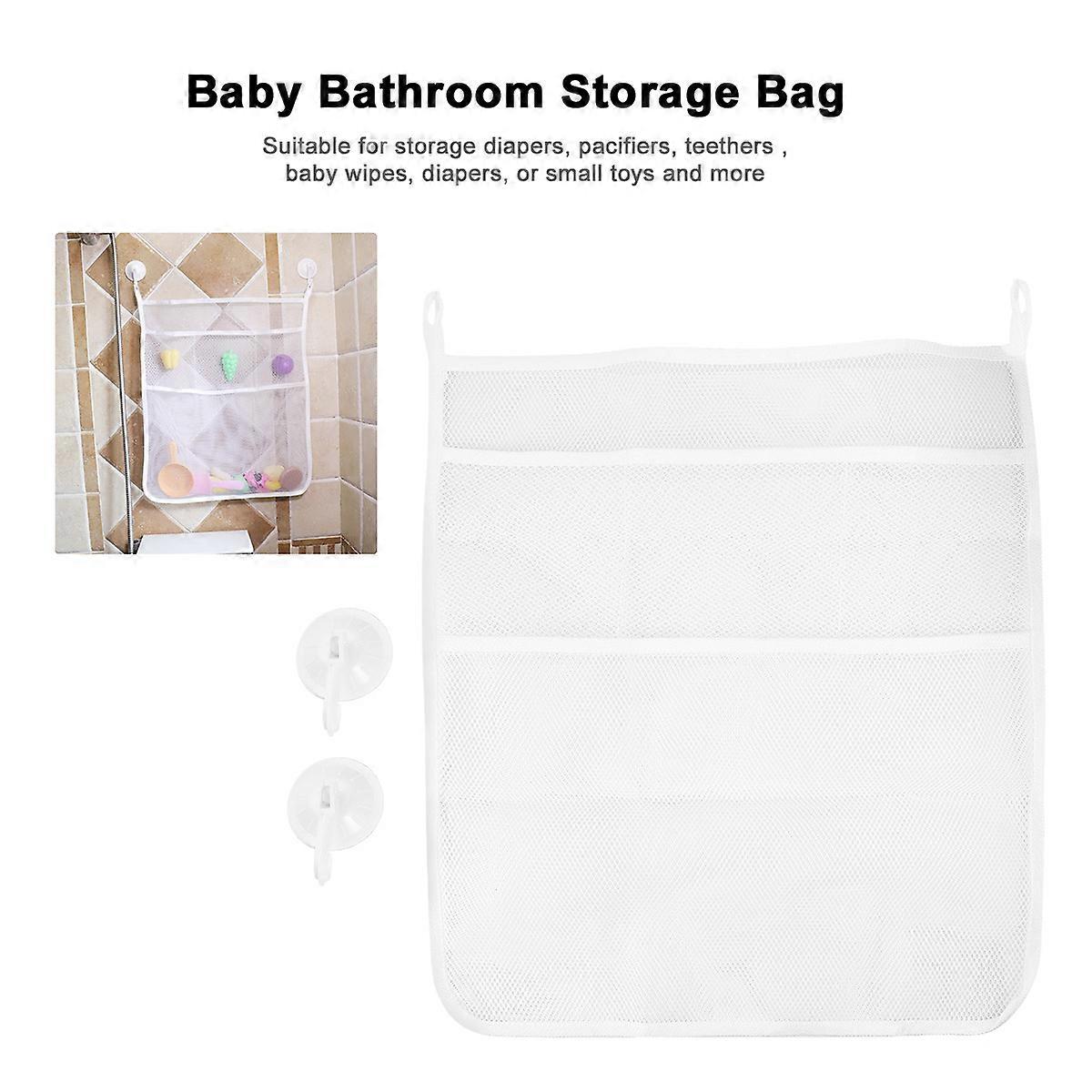 Breathable Toy Storage Bag for Bathroom Accessories White 1Pack