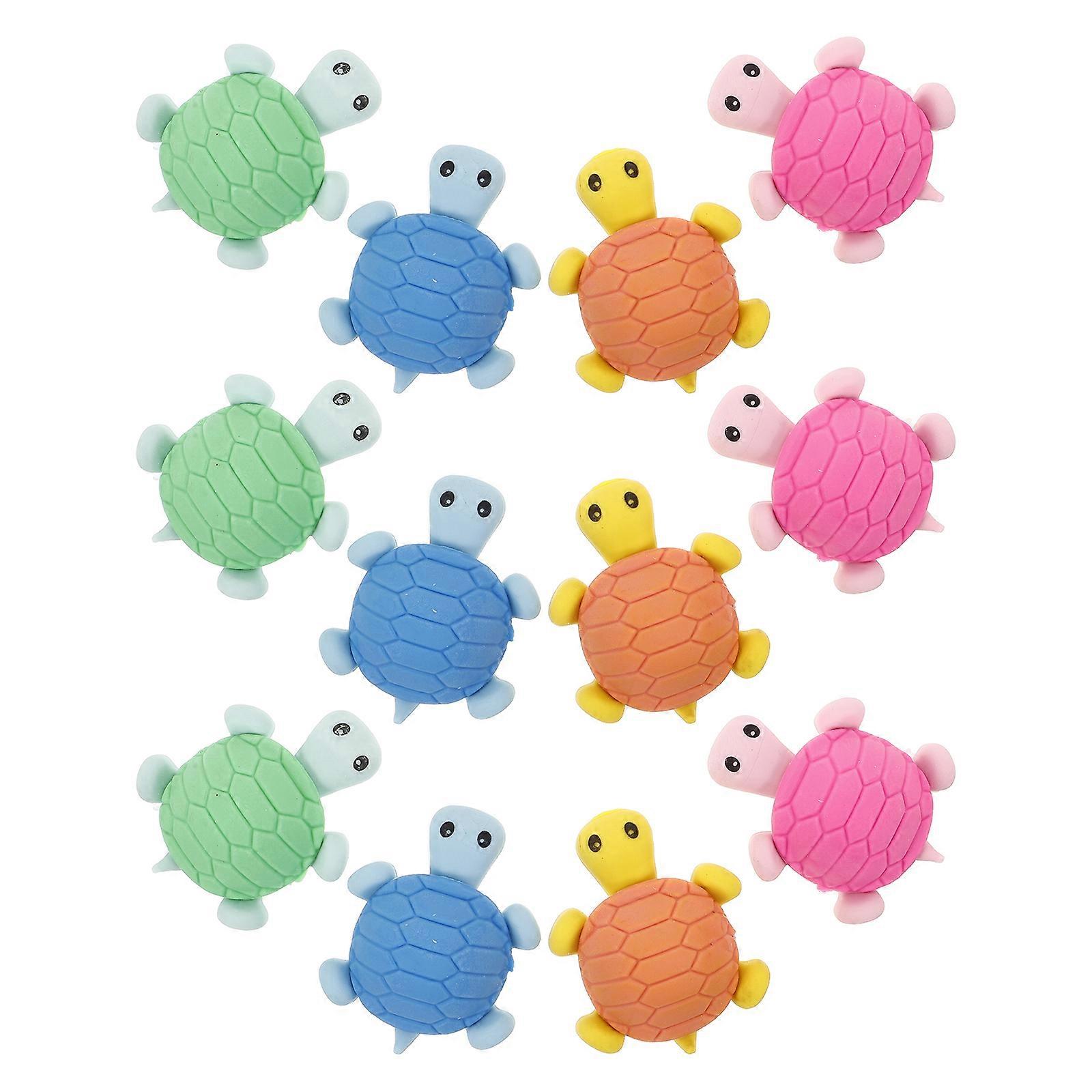 Cartoon Eraser Tortoise Shape Eraser for Kids Use 24Pcs Assorted