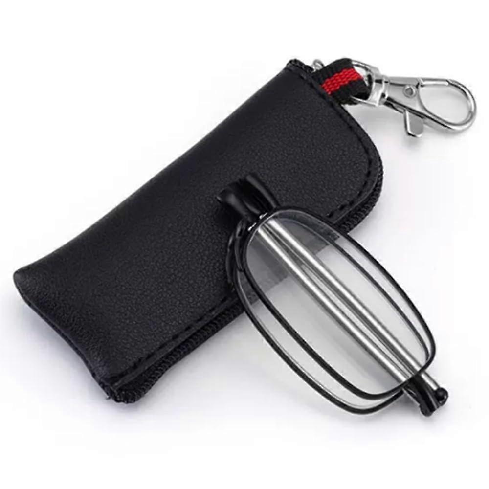 Blue Light Blocking Slim Folding Reading Glasses with Case, Ultra Thin Readers +1.0 Black