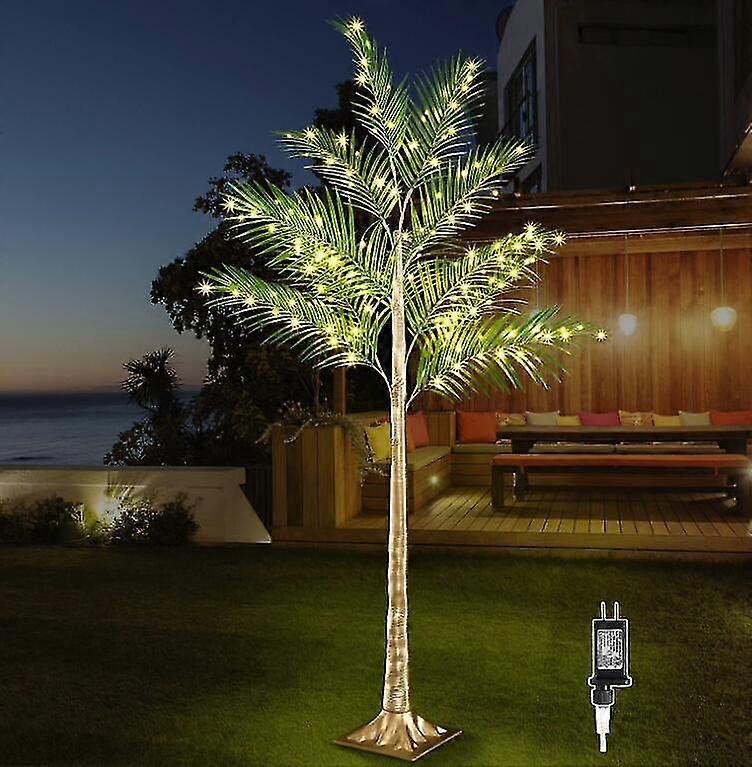2025 5FT Lighted Palm Tree, Artificial Palm Tree Lights with Timer
