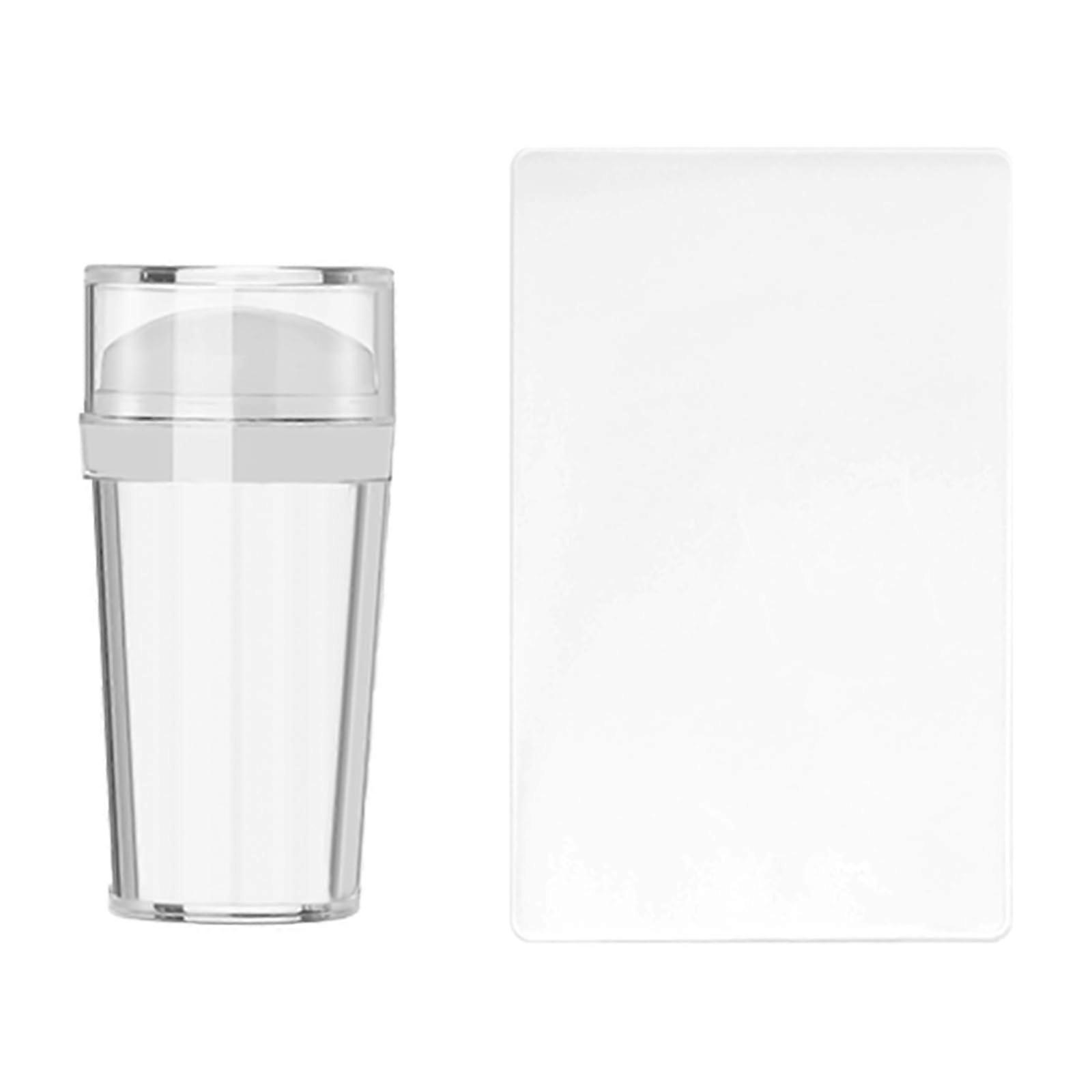 Clear Silicone Nail Art Stamper with Scraper for Precise French Tip and Versatile Designs