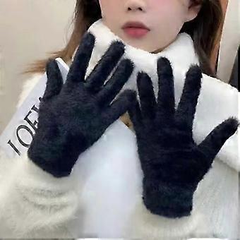 Mode Winter Nerz Samt Fünf Finger Handschuhe Plüsch Warme Kälte-proof Handschuhe Frauen Im Freien Radfahren Einfarbig Wistiti Fäustlinge 2025