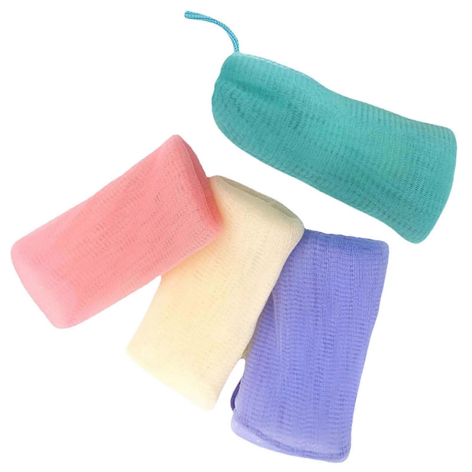 Mesh Soap Holder Soap Bag for Exfoliating 4Pcs Colored Pe Material