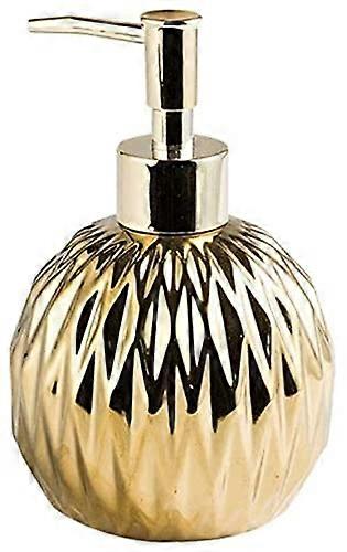 Ceramic Soap Dispenser 400ML Elegant Geometric Design Refillable Lotion Pump Bottle for Bathroom