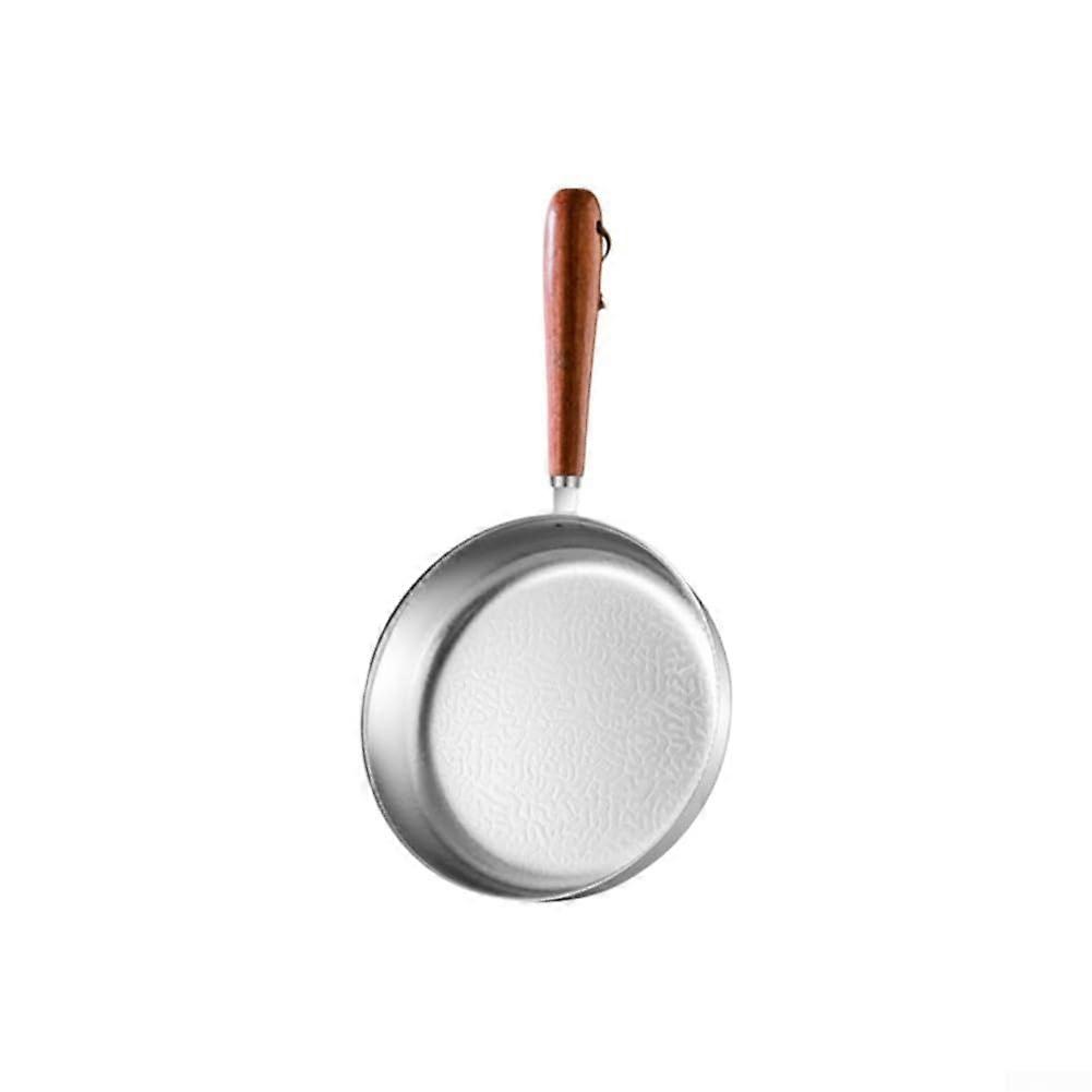 12cm Stainless Steel Frying Pan with Flat Bottom Snowflake Pattern for Even Heat Egg Cooking