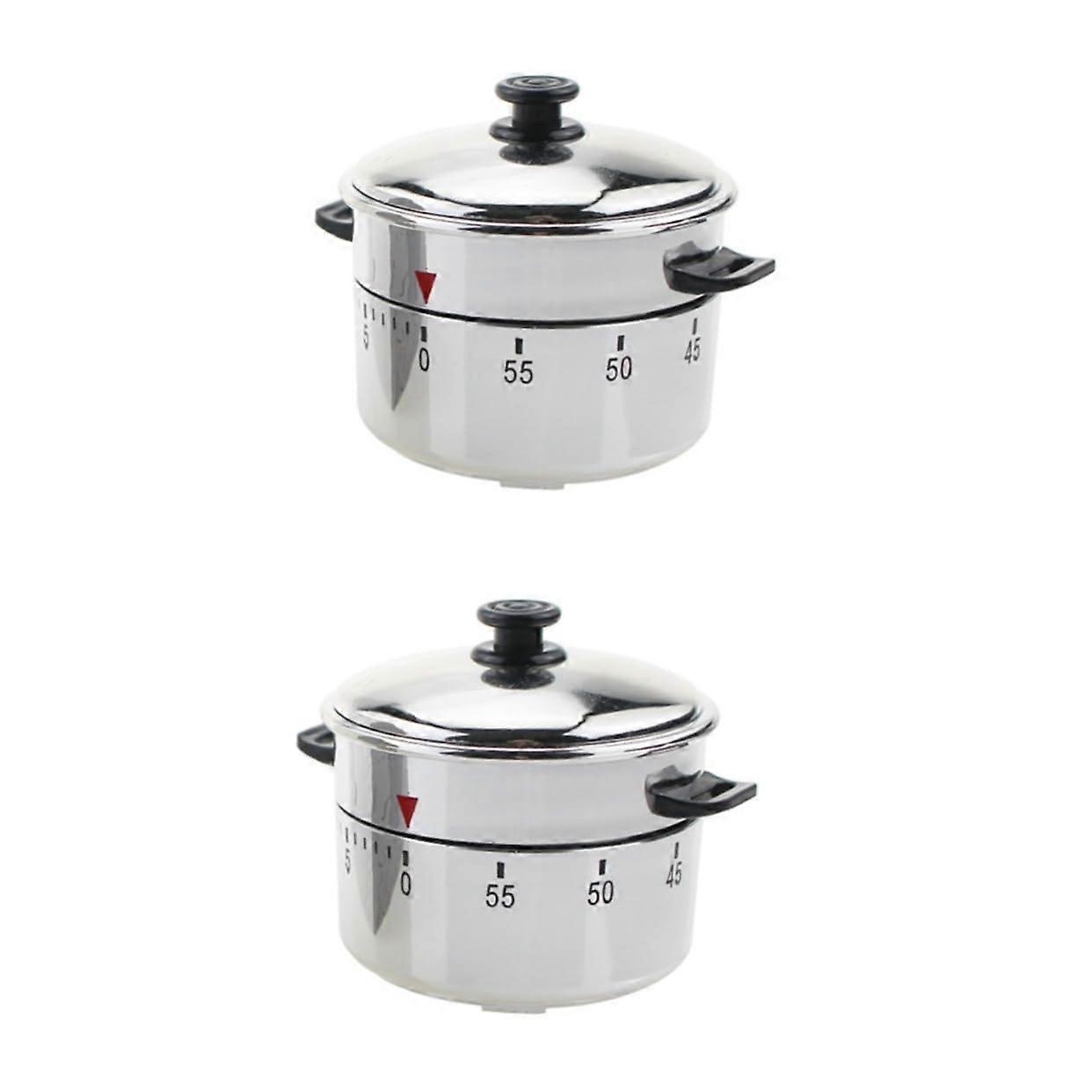 2pcs Kitchen Timer Mechanical Cooking Timer with Loud Alarm No Battery Required for Baking and Cooking
