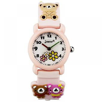 Veeki Kids Cartoon Pink Watch Waterproof Band Bear Print Watch for Girls and Boys 2-12 Years Old, Best Gift for Kids