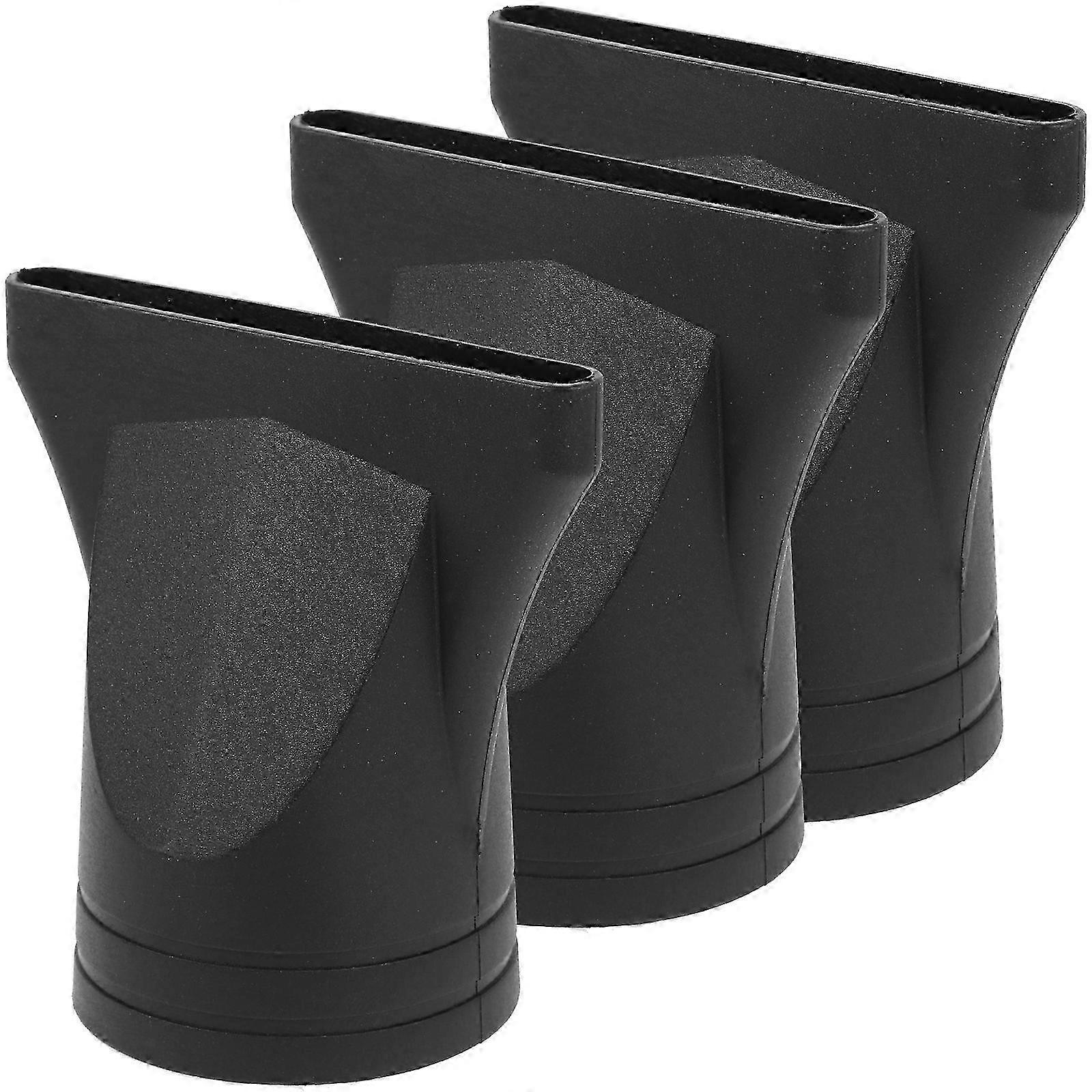 3 Pcs Reusable and Stylish Black Hair Dryer Nozzles and Diffusers