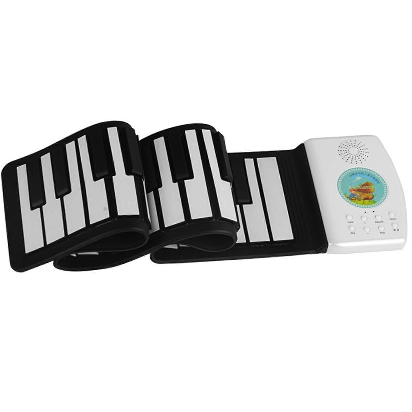 49 Key Roll Up Piano with Speaker, Foldable Electronic Keyboard for Beginners, Black