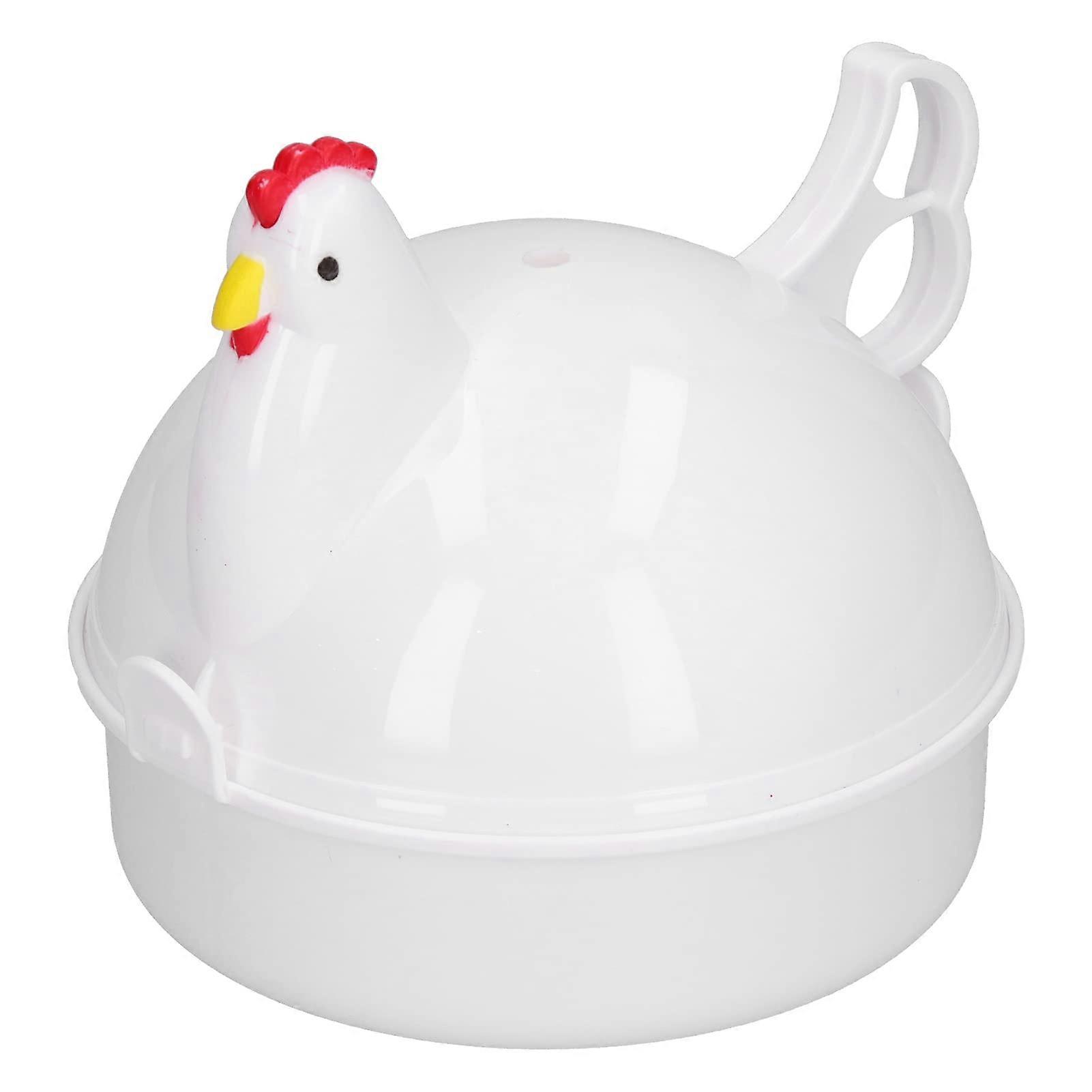 Chicken Shaped Microwave Egg Cooker with Secure Buckle Lock, Fast 4 Egg Capacity for Quick Breakfast