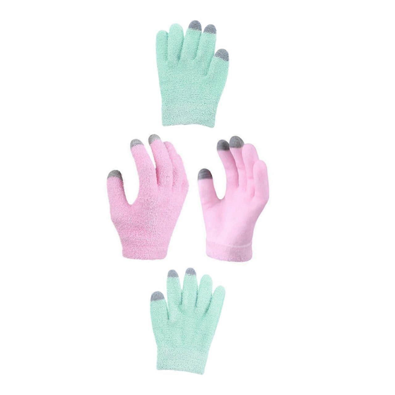 Moisturizing Spa Gloves 2 Pairs Gel Infused Deep Hydration Touch Screen Compatible Overnight
