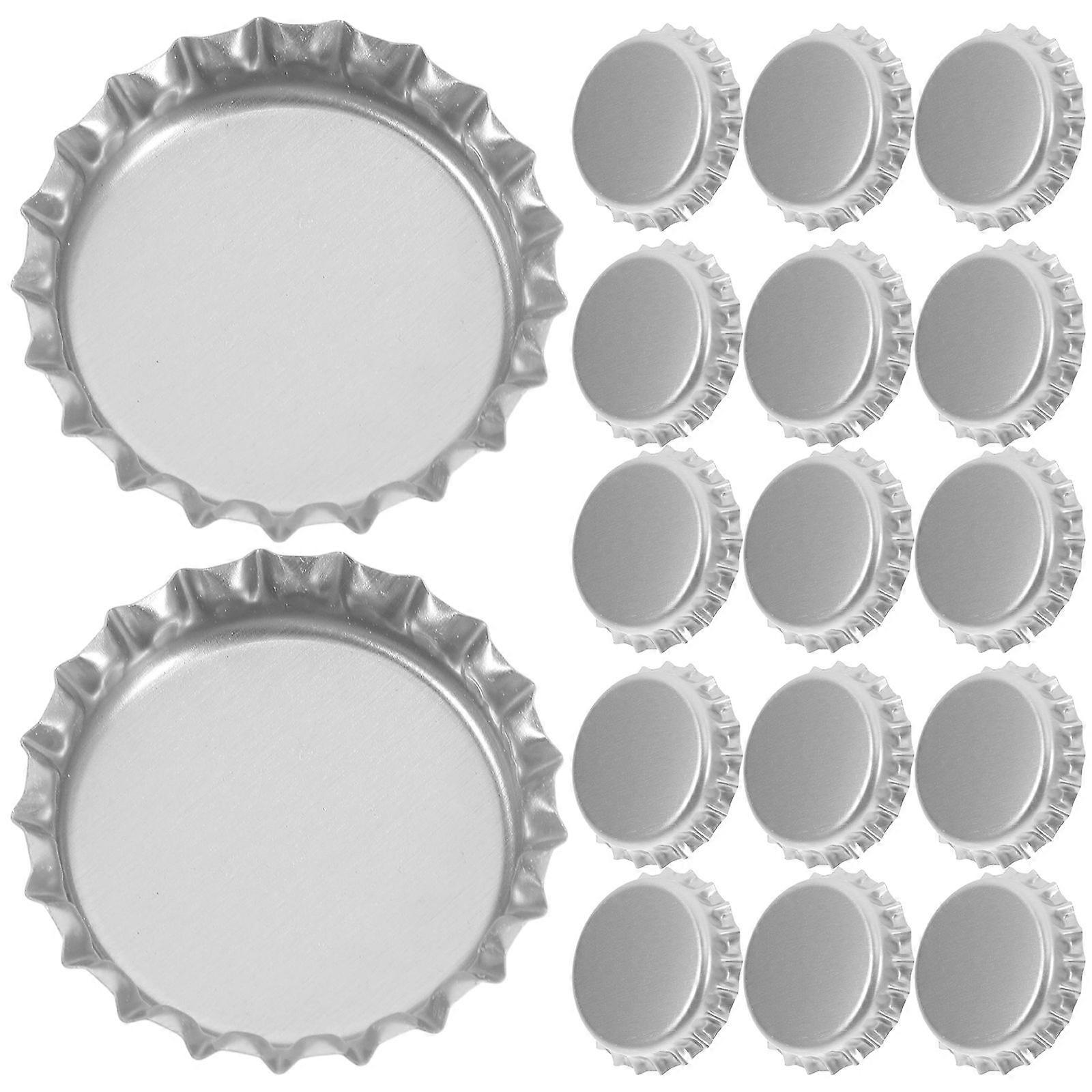 100pcs 1-inch Silver Flattened Bottle Caps DIY Crafts