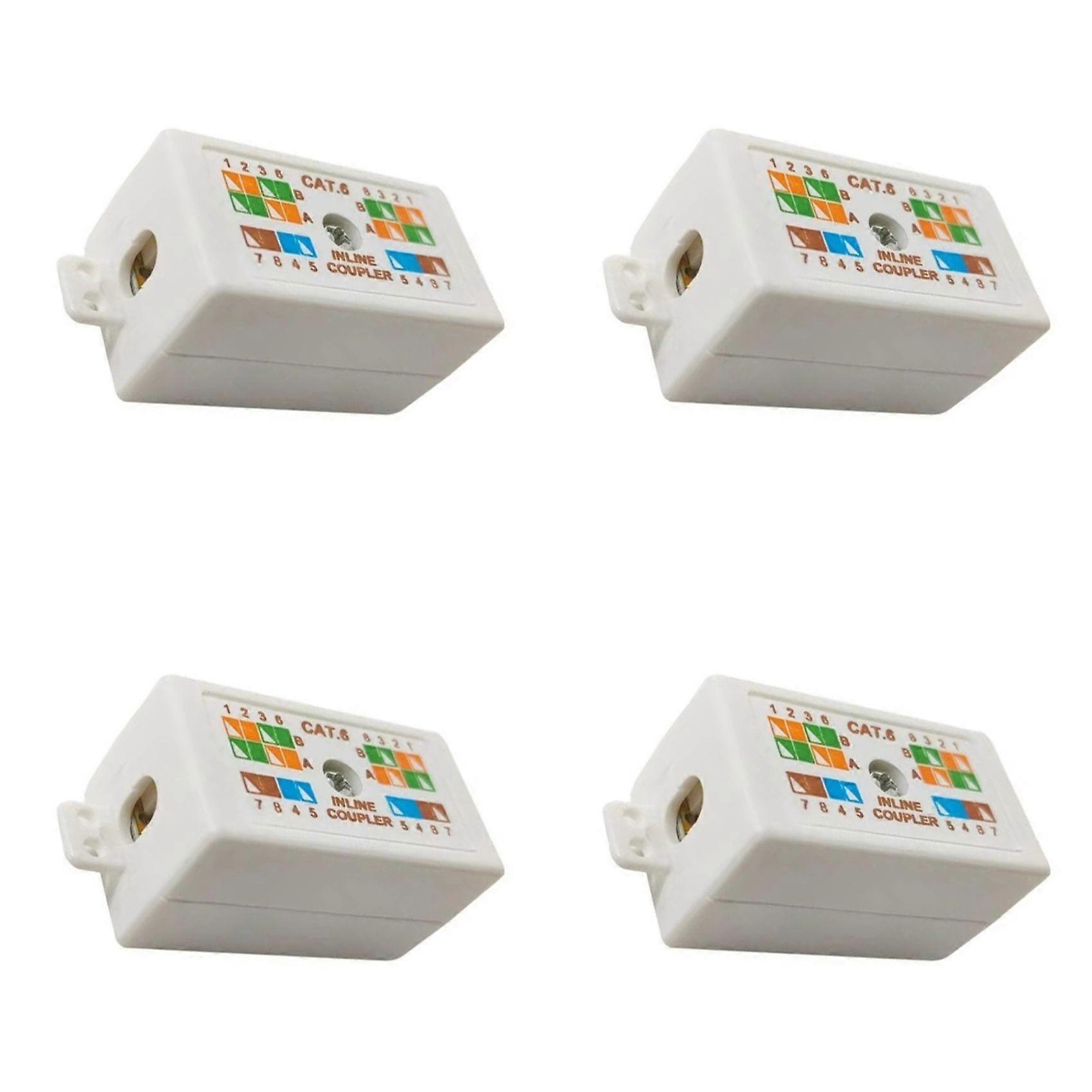 4X RJ45 Cat6 Junction Box for Ethernet Networking Cable Connection Accessories