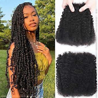 Afro Kinky Human Hair voor Dreadlock Extensions, 100% Natuurlijk Zwart Bulk Haar voor Locs 10 Inch