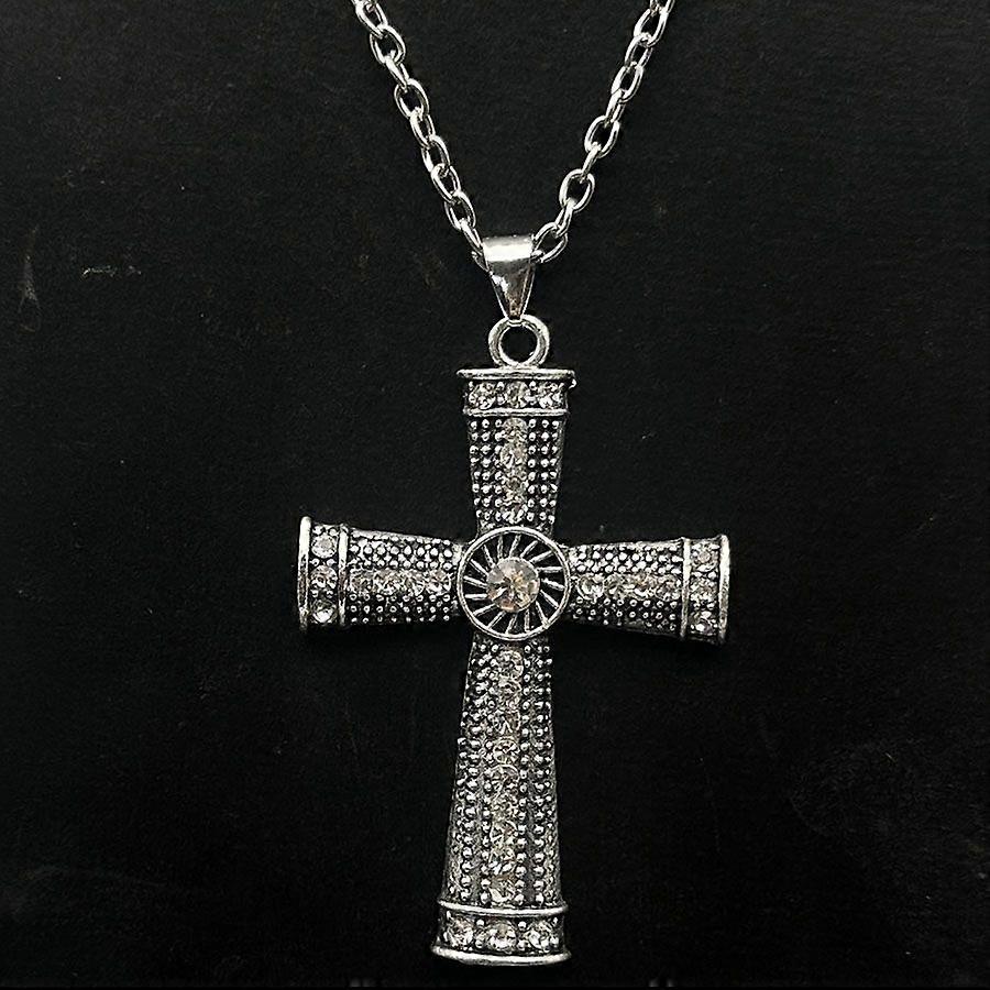 Platinum Alloy Rhinestone Pendant Necklaces