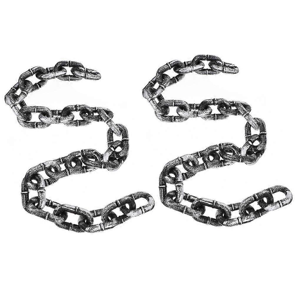 Dark Grey Plastic Chain Halloween Prop for 2Pcs Party Decoration