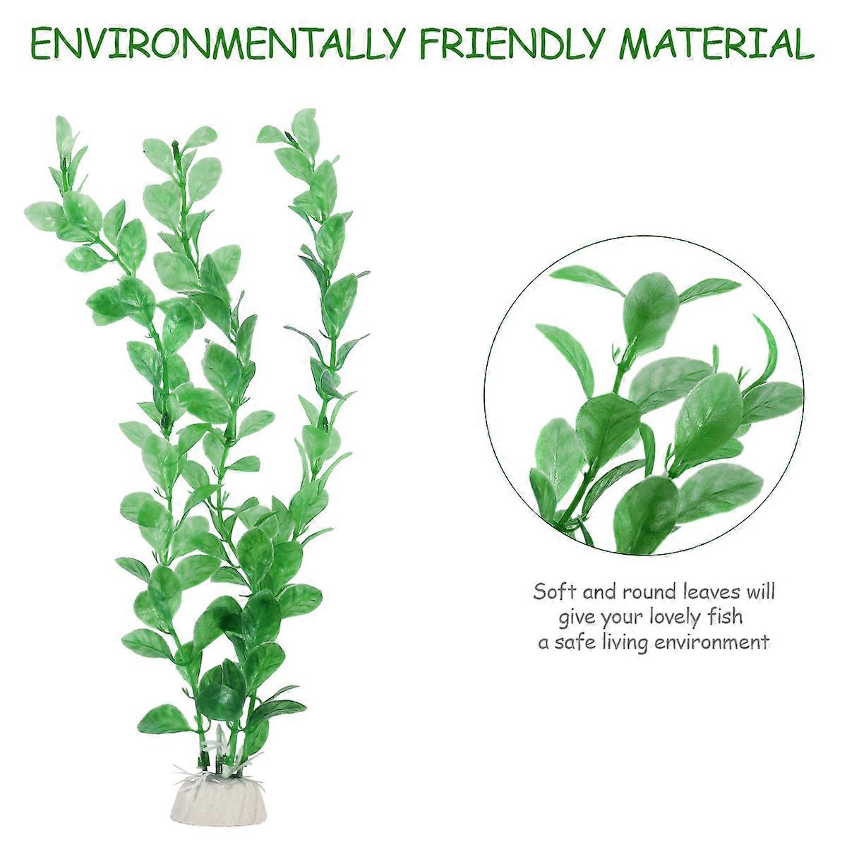 Plastic Plants for Aquariums Artificial Plants Green 3Pcs Pack