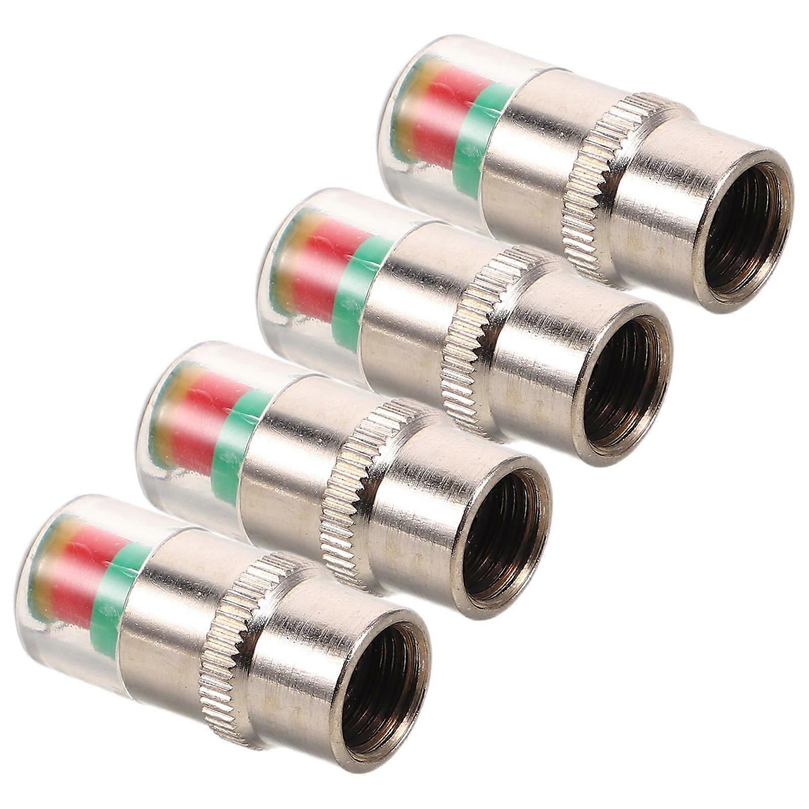 Car Tire Valve Caps with Pressure Detection Function 4Pcs for Maintenance