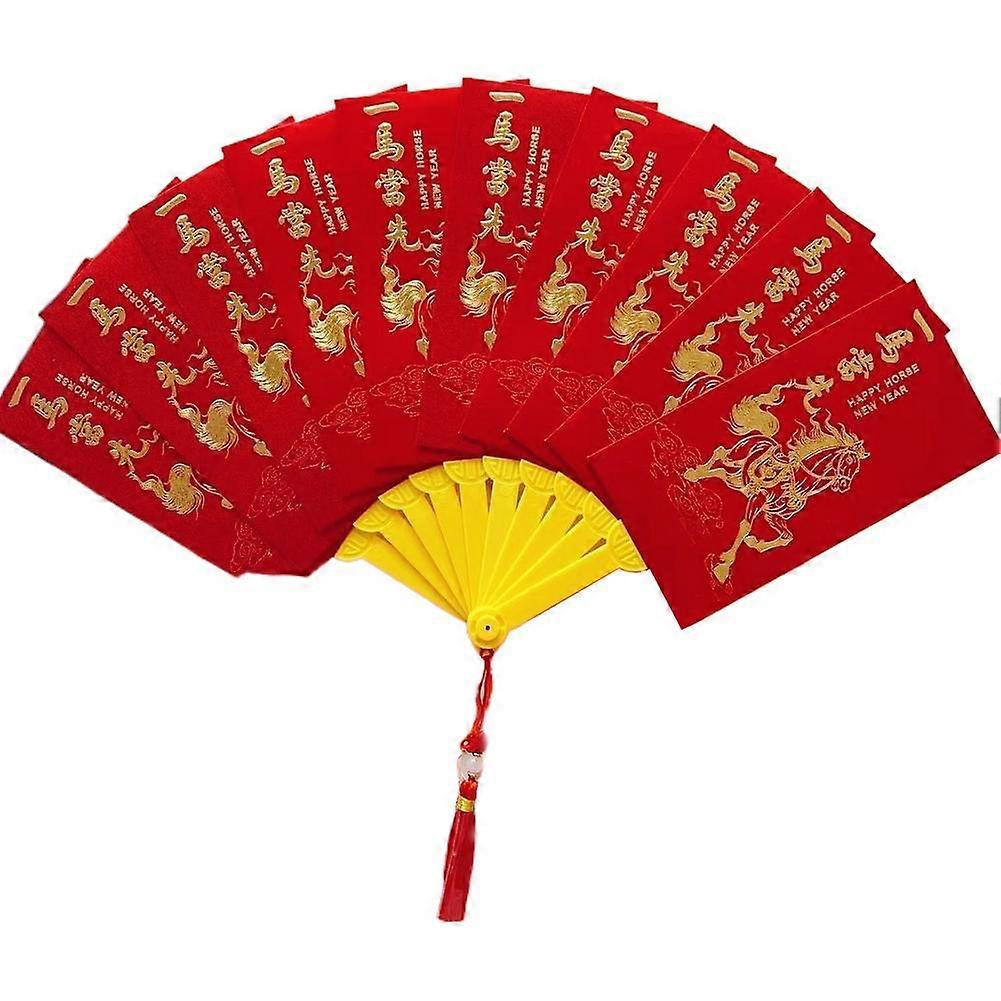 Horse Year Fan-shaped Folded Red Envelope