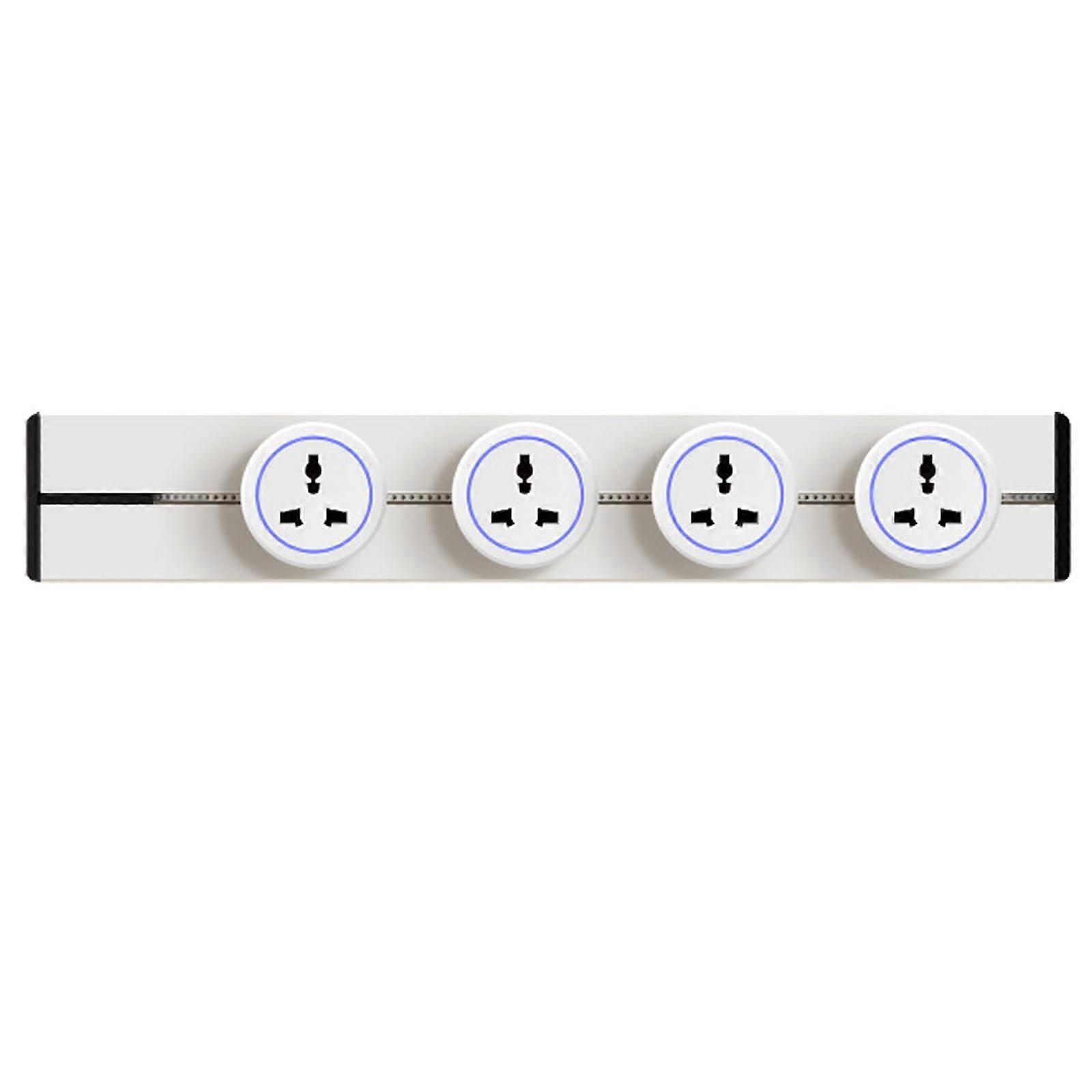 60cm Wall Mounted Power Strip with Adapter, NoDrill Installation, Kitchen Office Socket Extender