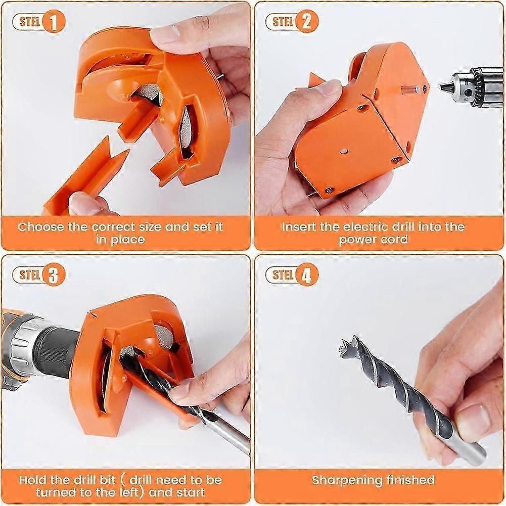 Multipurpose Drill Bit Grinding Sharpener,Drill Bit Sharpener,with 4 Grinding Wheel,Electric Drill Bit Sharpener for Bit