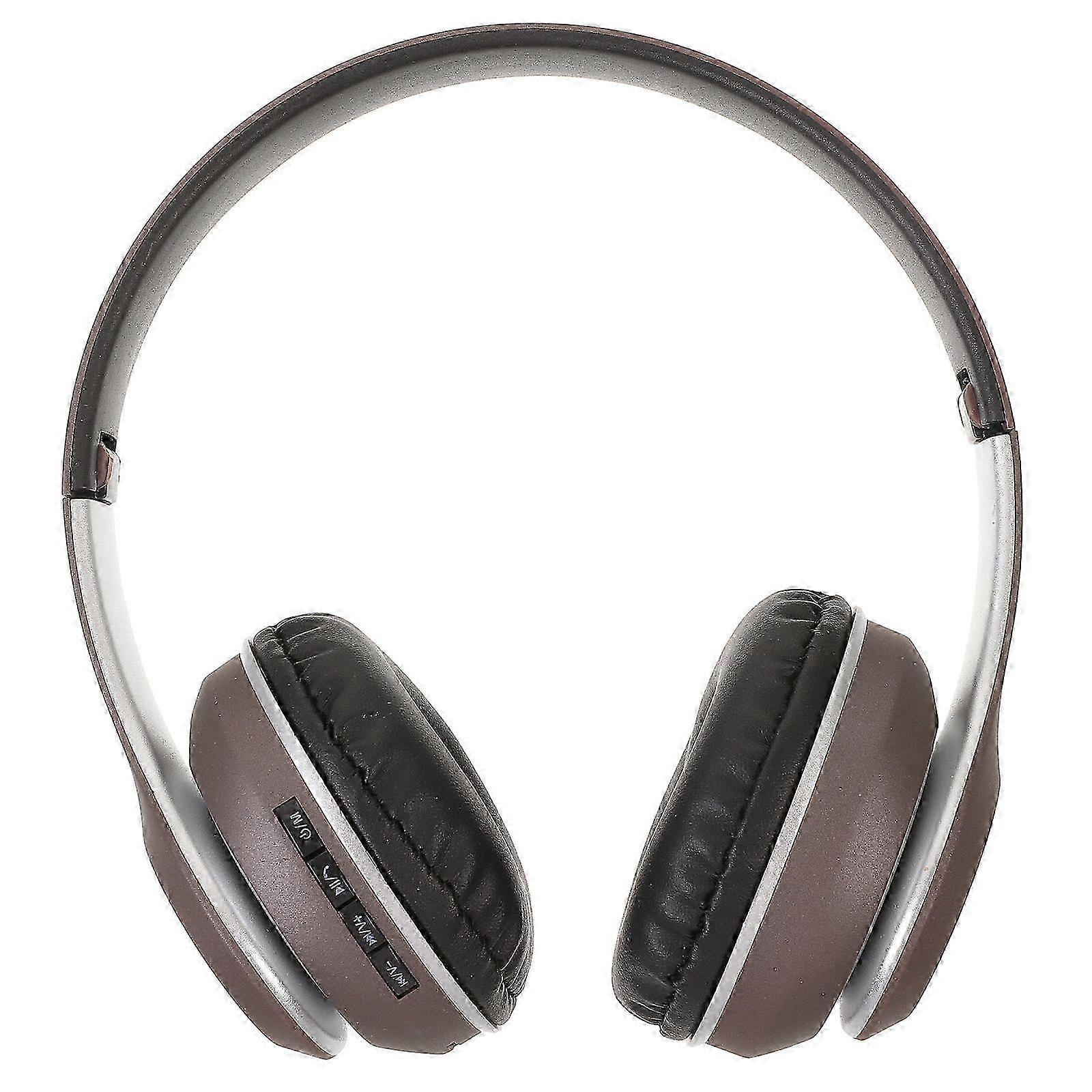 Brown Foldable and Portable Wireless Stereo Headphones Practical Headset
