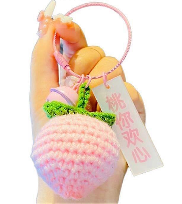 (plush Crocheted Peach Pendant