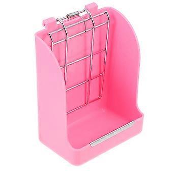 Pienten eläinten ruokinta heinä marsuille, kanin heinä syöttölaite chinchillalle, annostelija vaaleanpunainen 18x14x9cm kiinteä häkissä 1 pakkaus