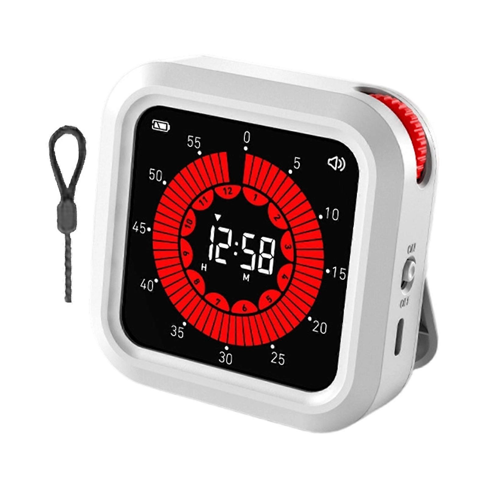 Magnetic Back Digital Timer With Visual Display For Cooking And Learning Countdowns Device With Large Display  White