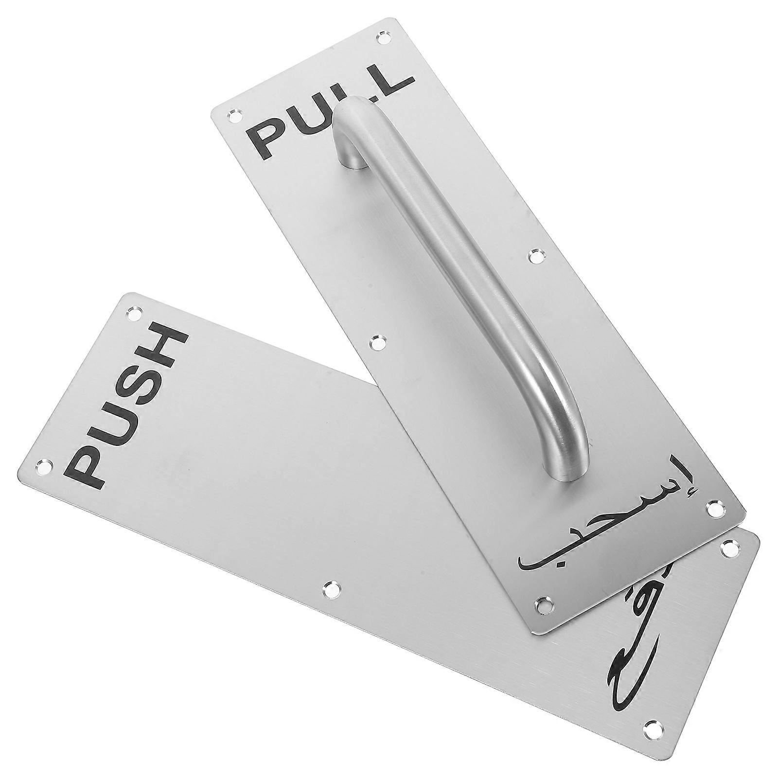 2Sets Stainless Steel Fire Door Handles Push Pull Screen Door Pulls