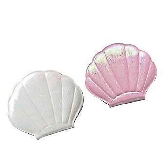 Portable Foldable PU Glass Cosmetic Mirror, Scratch Resistant, 2Pcs Assorted Colors for Travel Pocket Use