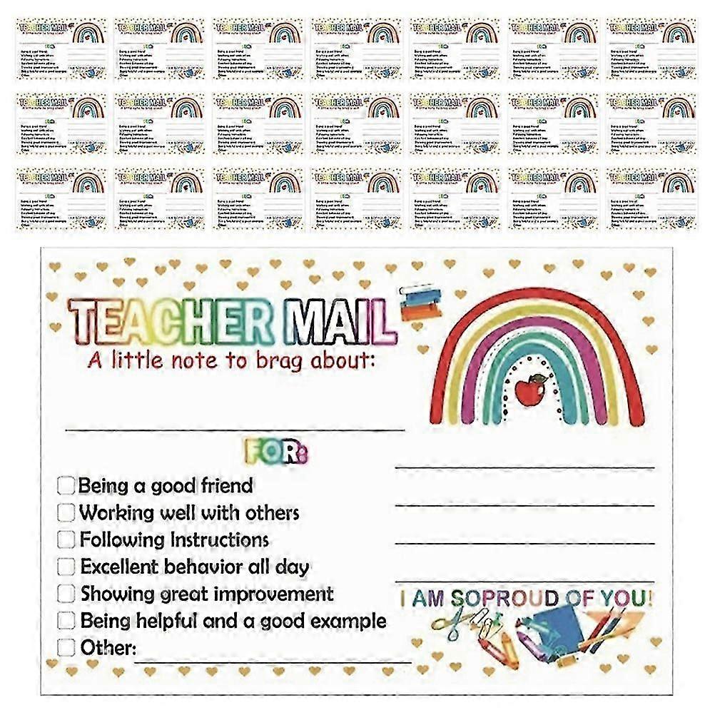 Classroom Incentive Teacher Notes for Positive Behavior 100Pcs Rainbow Cards