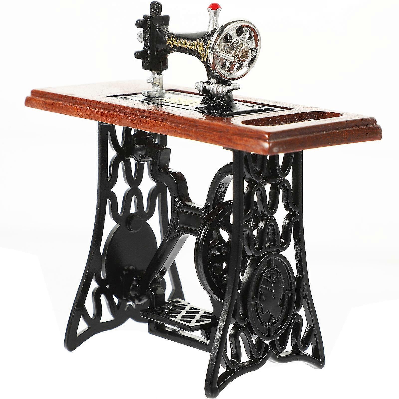 Mini Sewing Machine Model Miniature House Sewing Machine Tiny House Accessory