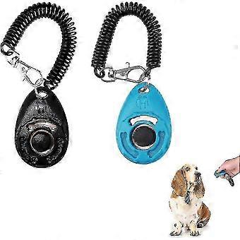 Black Light Blue Dog Training Clicker with Wrist Strap compatible with Dogs, Cats, and Horses hwyC