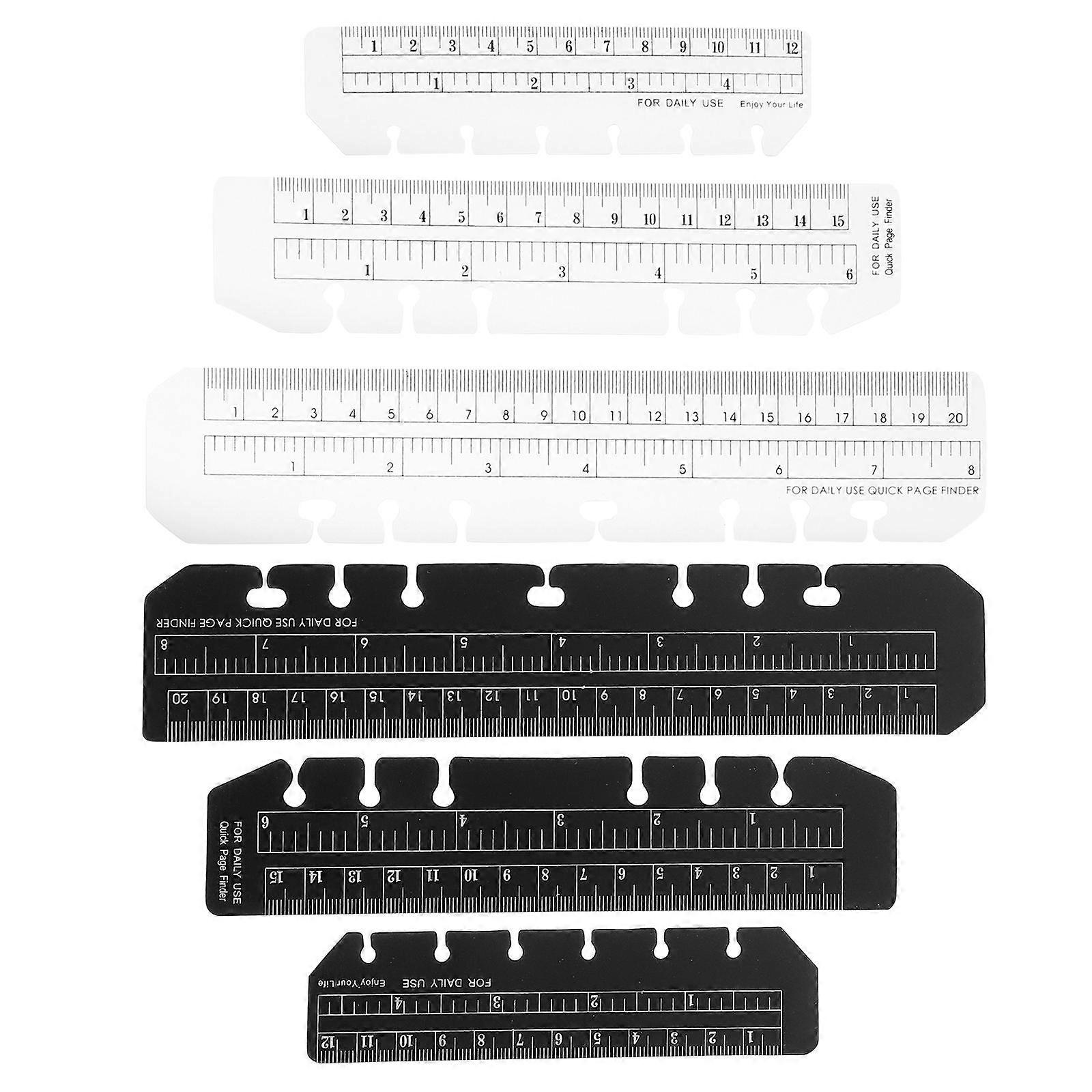 12Pcs Plastic Planner Bookmarks Multi-function Page Markers Household Bookmark Rulers