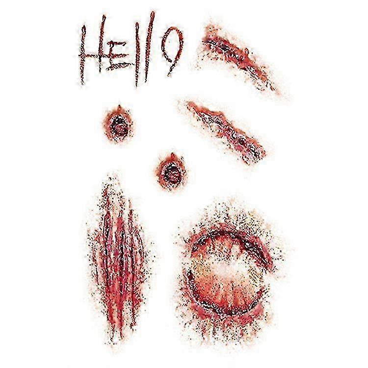 Halloween Tattoo Open Wounds 8 Pcs