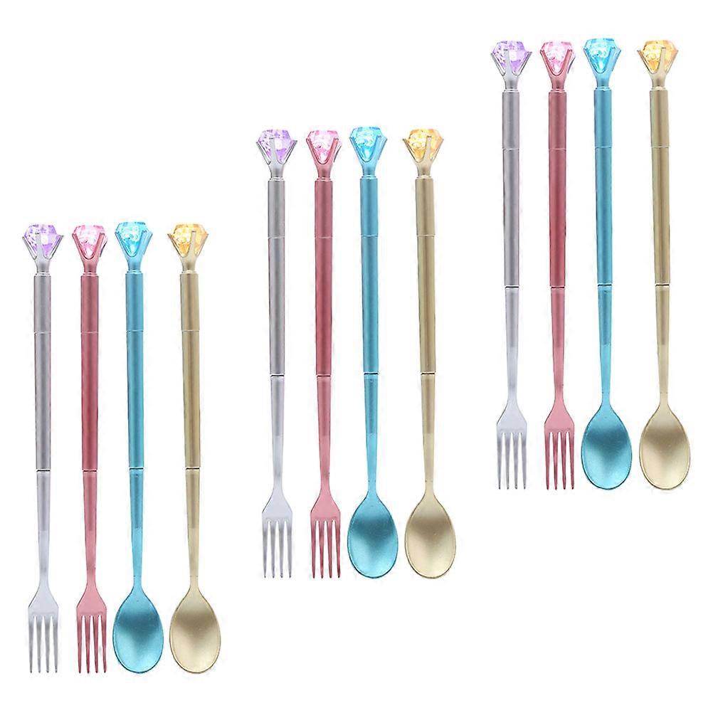 12pcs Creative Diamond Tableware Designed Gel Pens Writing Pens for Students