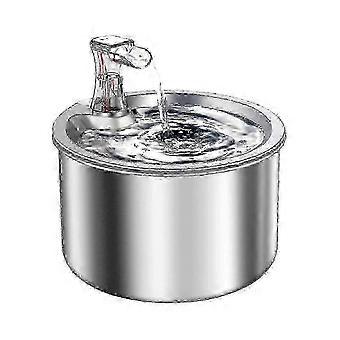 Rustfrit stål kattefontæne med ultralydsvag pumpe, 2L/67Oz automatisk kæledyrsdrikkefontæne kompatibel med katte og hunde 2025