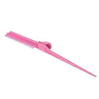 Peine con pinza de cola de rata, peine rosa para mechas, herramienta de peinado para alisar y teñir el cabello.