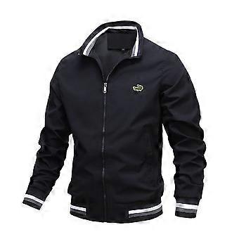 2023 Embroidery  Autumn and Winter Men's Stand Collar Casual Zipper Jacket Outdoor Sports Coat Windbreaker Jacket for Men