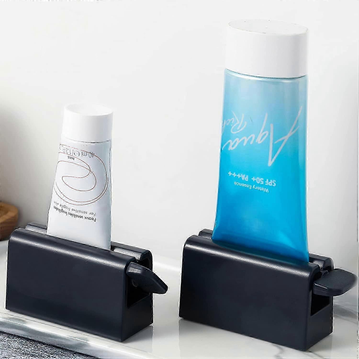 2 pcs Rolling Tube Toothpaste - Toothpaste Squeezer Seat Holder Rotate Toothpaste Dispenser