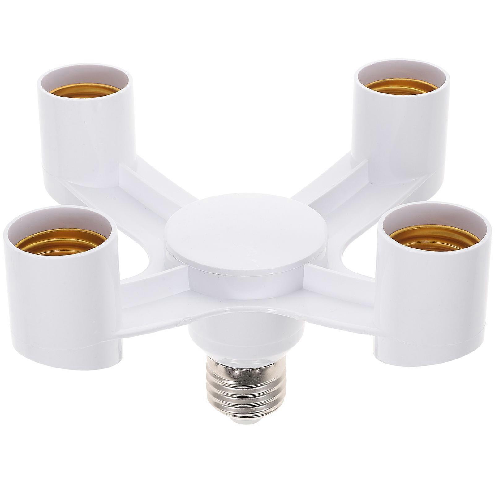 Light Socket Splitter Lamp Socket 4-branch Adapter E26/E27 Light Bulb Extender