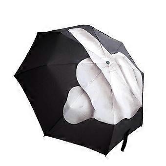 Cool Middle Finger Up Three Folding Umbrella Anti-sun Rain Windproof Parasol 2023