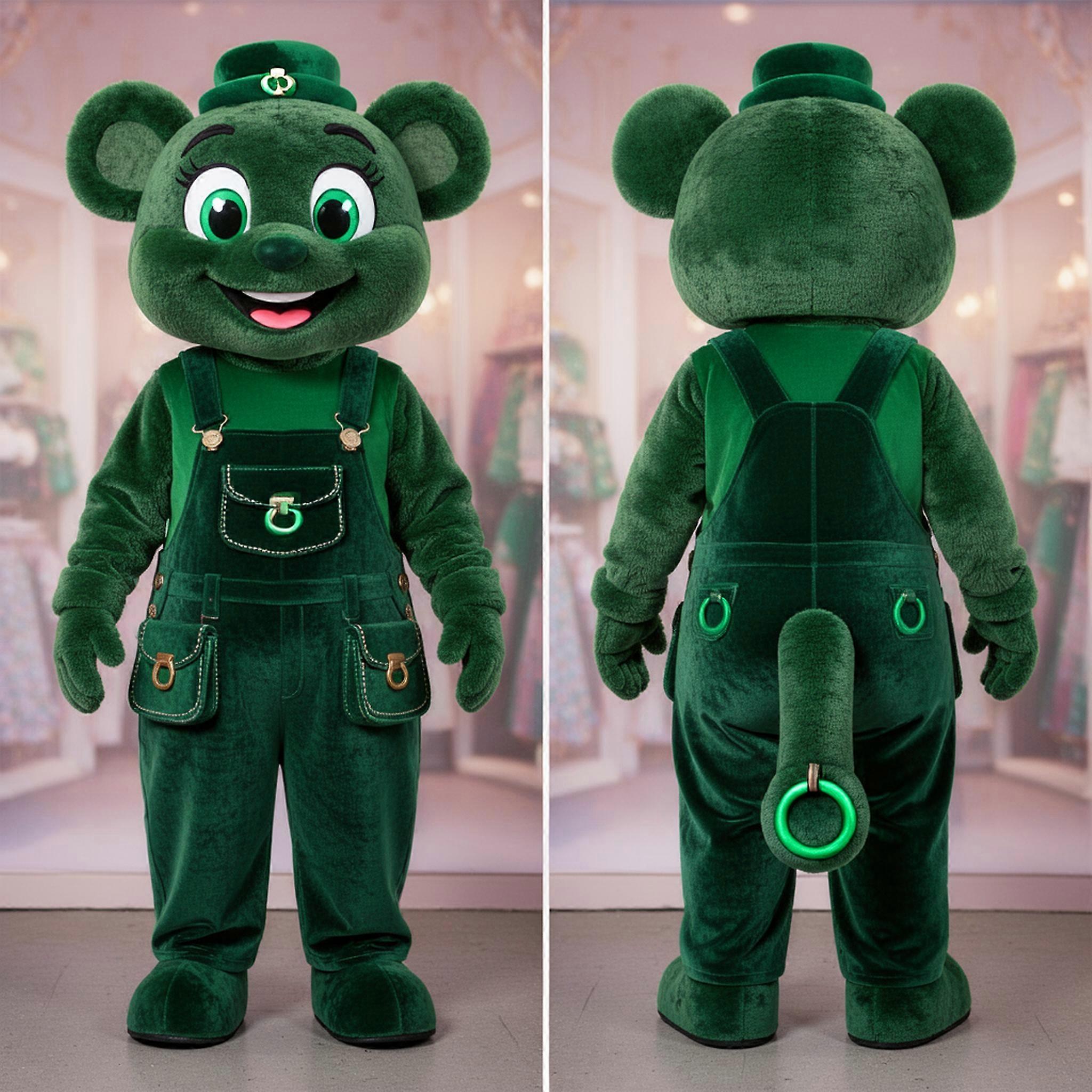 MASTICOT Emerald Green Smiling Irish Dancer Mascot