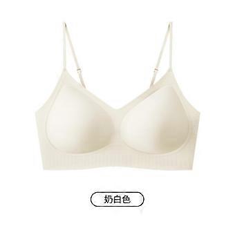 Women Thin Seamless Cross U Back Wireless Push Up Comfort Bralette Jelly Strip Support Bra