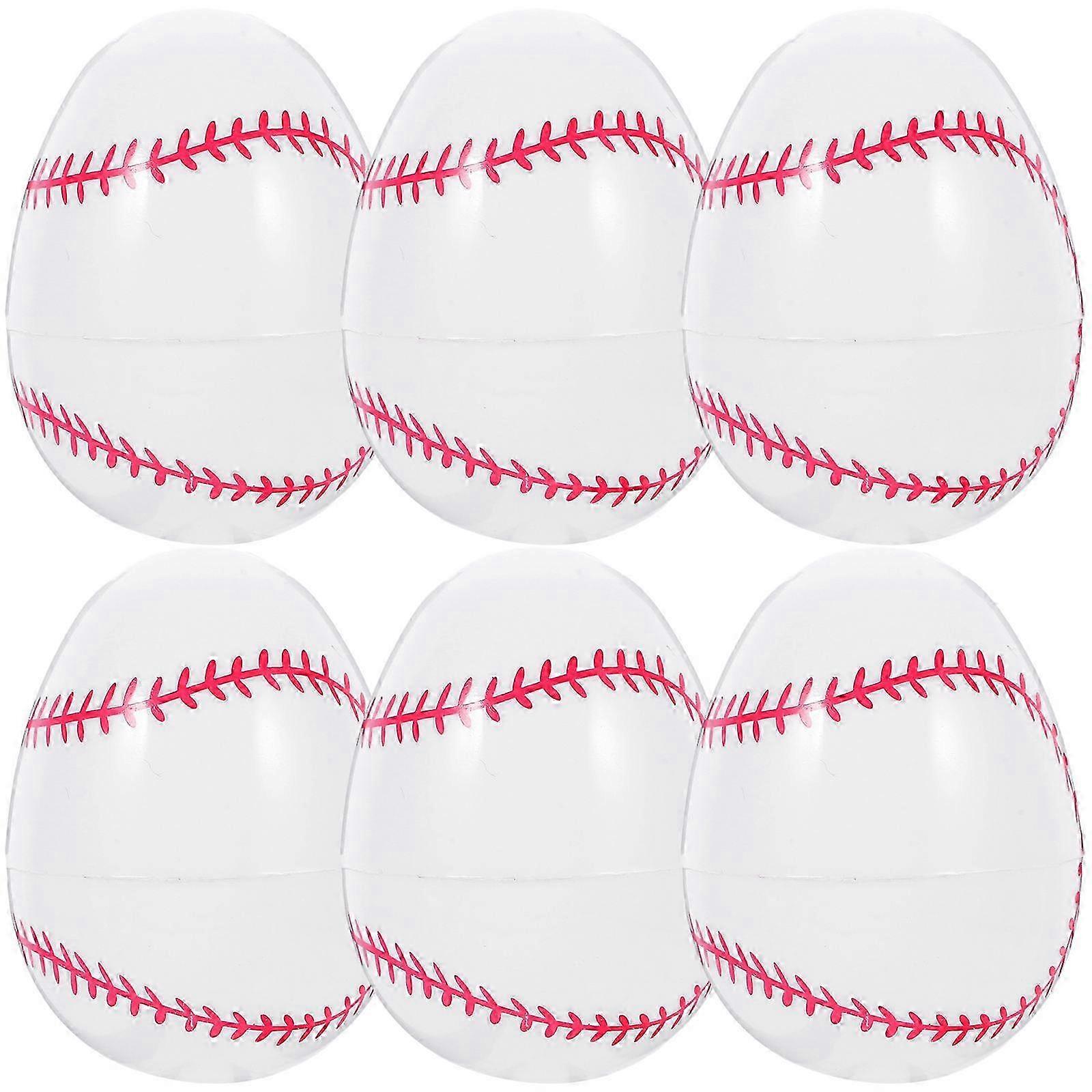 Baseball Easter Eggs Plastic Decorations for Easter Party 12Pcs