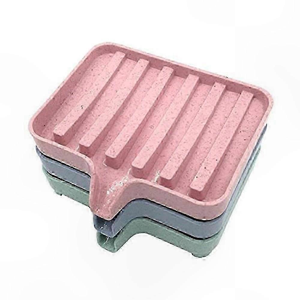 Self-Draining Soap Dish Set - 3 Pack for Shower, Bathroom & Kitchen Use