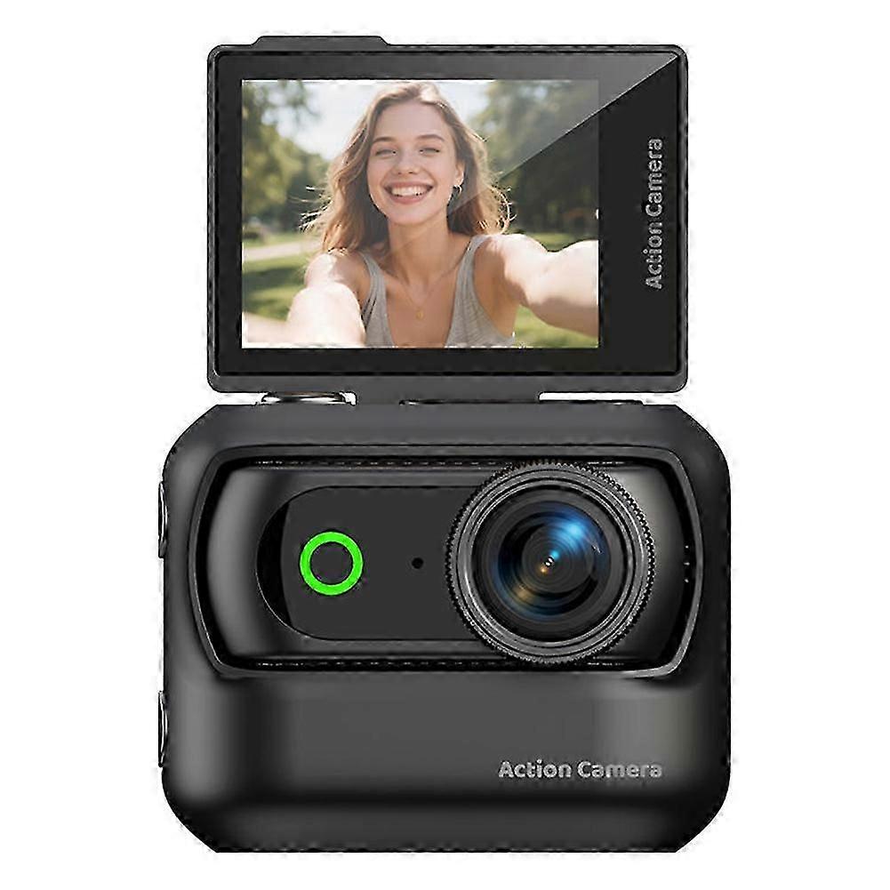 HD Camera Screen VLOG-Ready Image Stabilization Wide-Angle Lens Camera Black