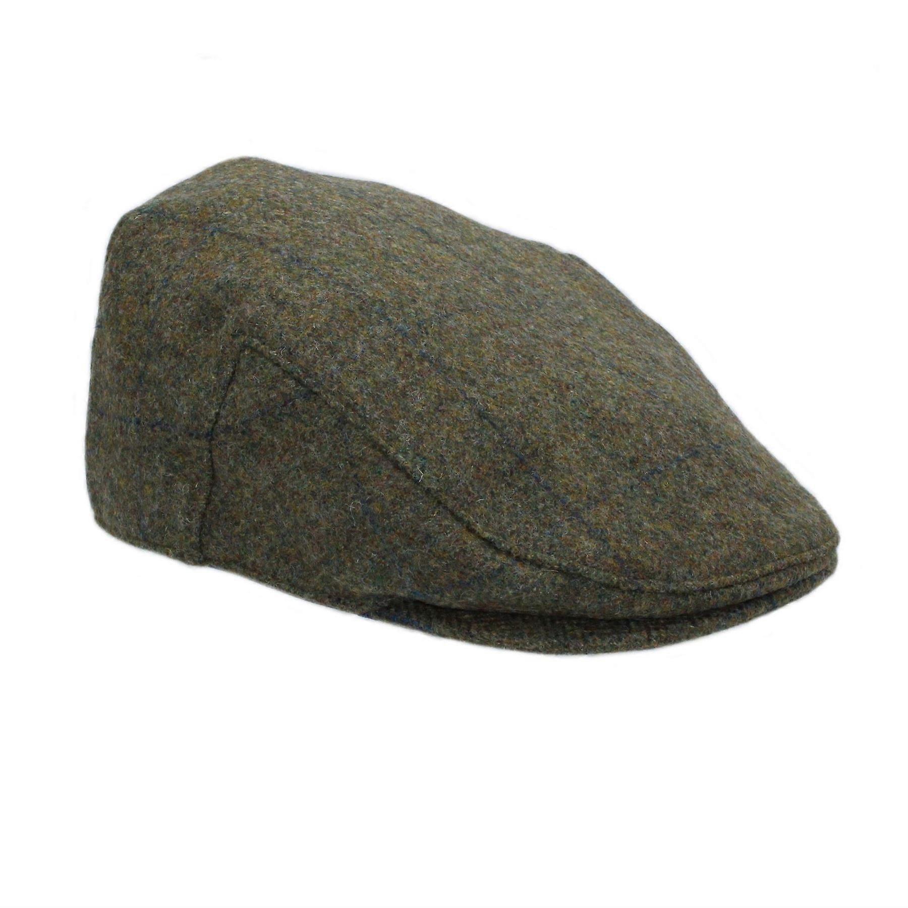 Kinloch Waterproof British Tweed Flat Cap ZH097 Juniper